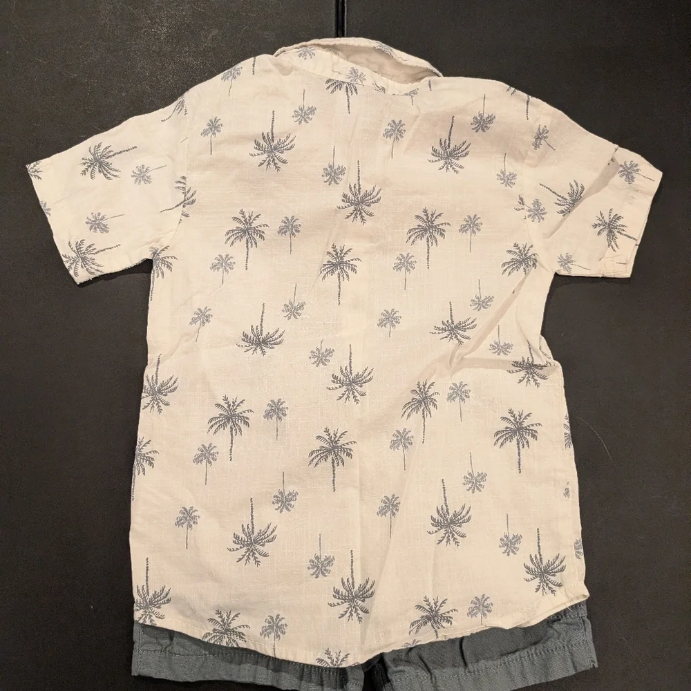 Carter's Toddler Boys Cotton Palm Tree-Print Shirt & Shorts, 2-Piece Set Size 4T